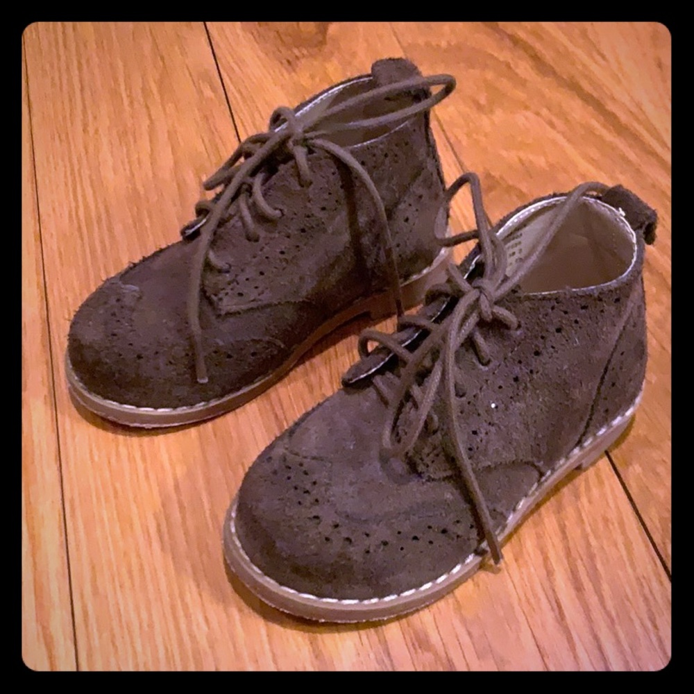 Janie and Jack brown leather boots toddler size 4